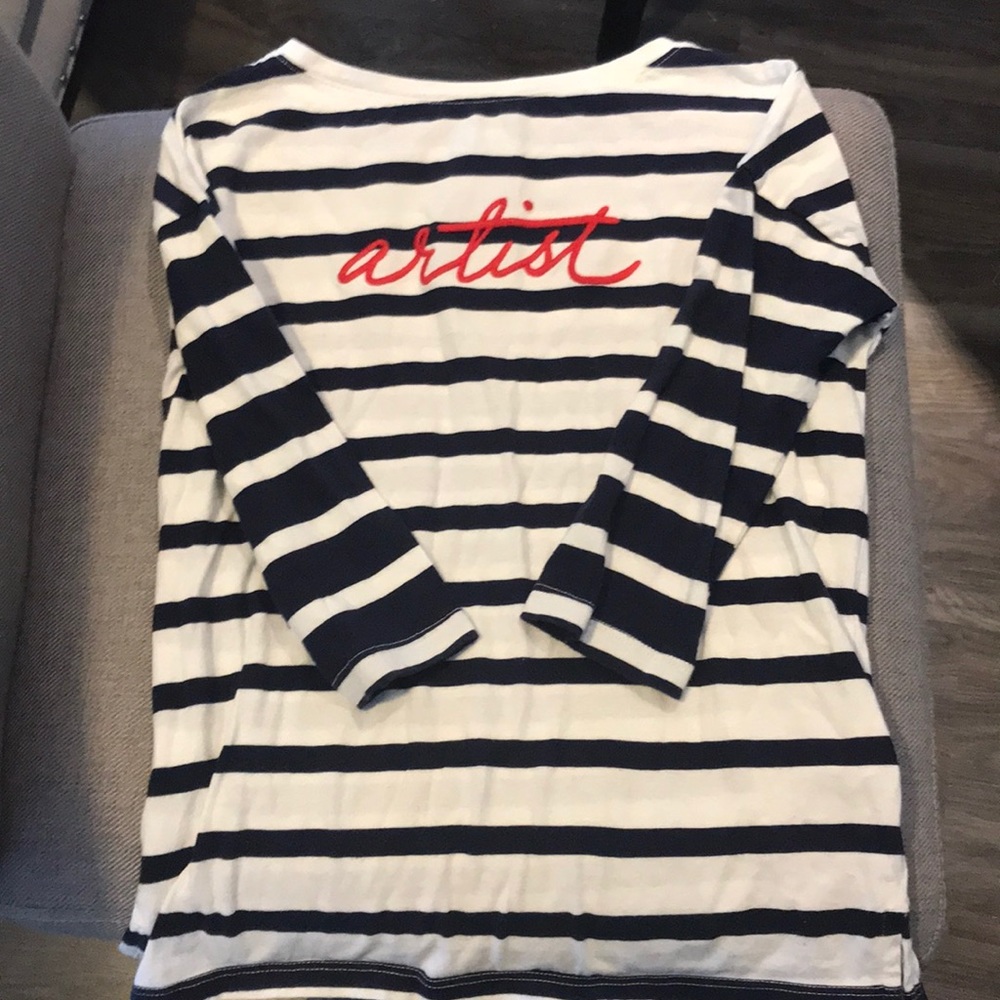 Gap “artist” stripe 3/4 sleeve top NWOT